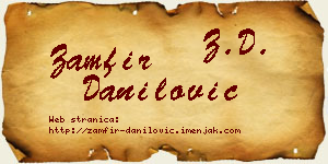 Zamfir Danilović vizit kartica